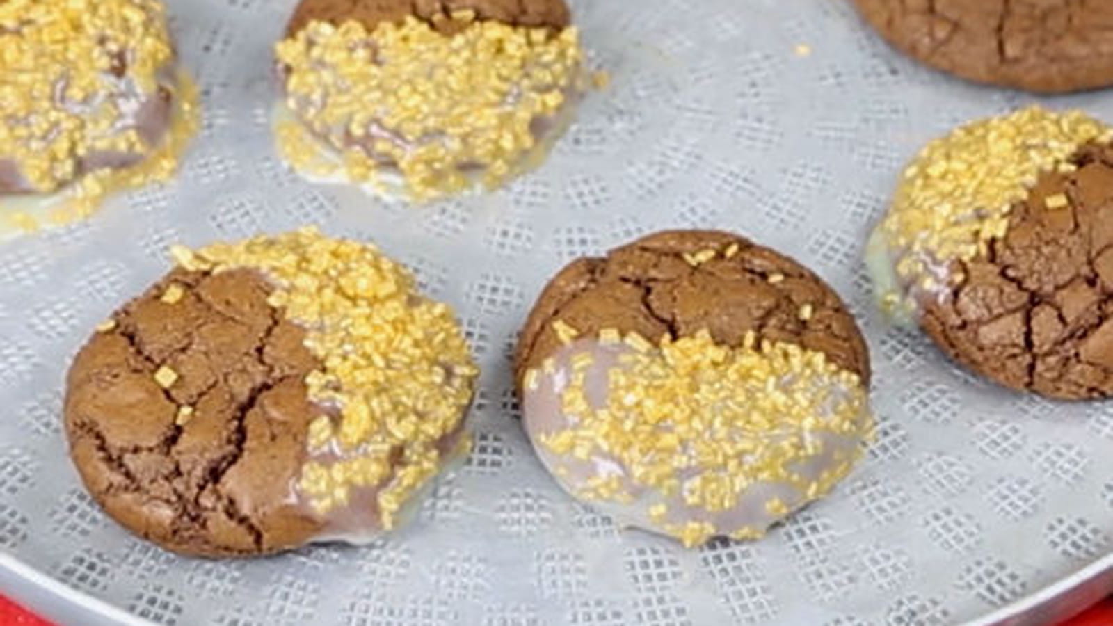 Cookies bicolores pailletés