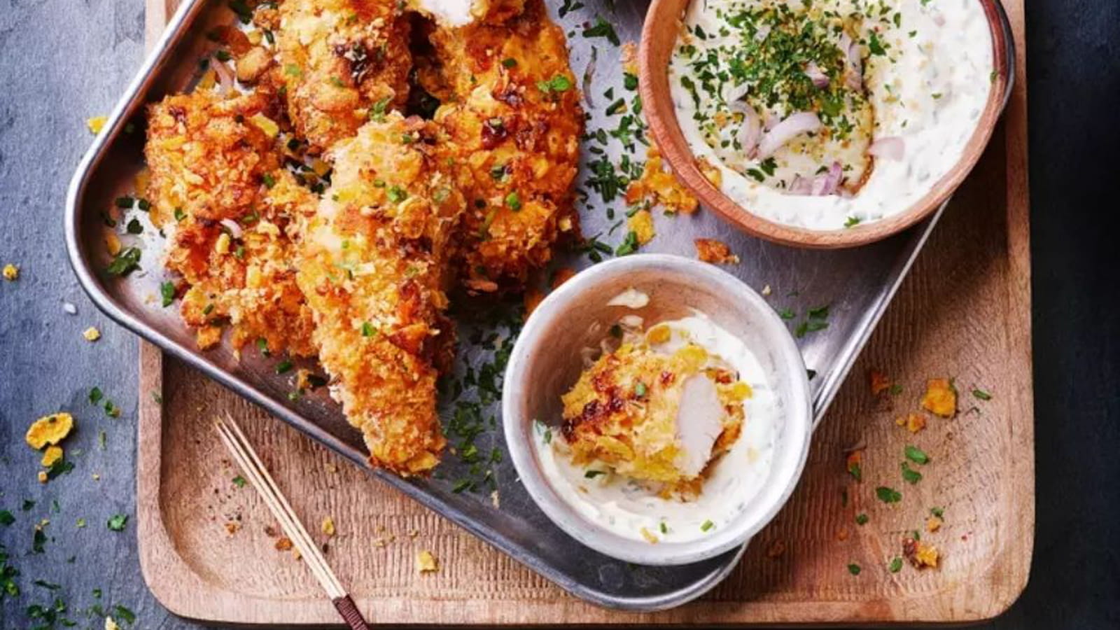 Tenders de lapin et sauce ranch