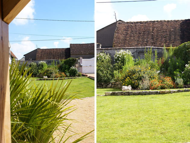 Le massif au fond de la cour