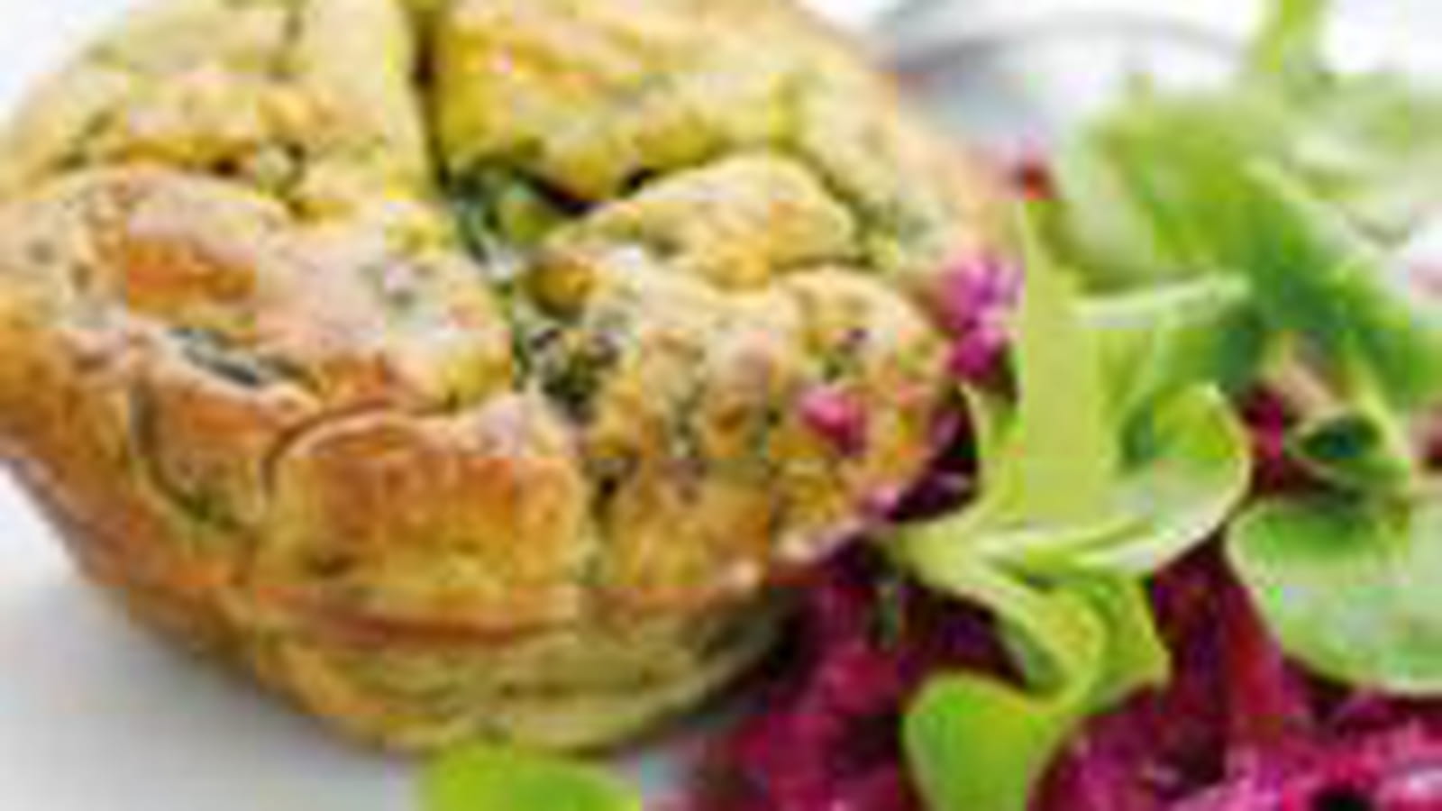 Flans de mâche et ricotta, rémoulade mâche betterave