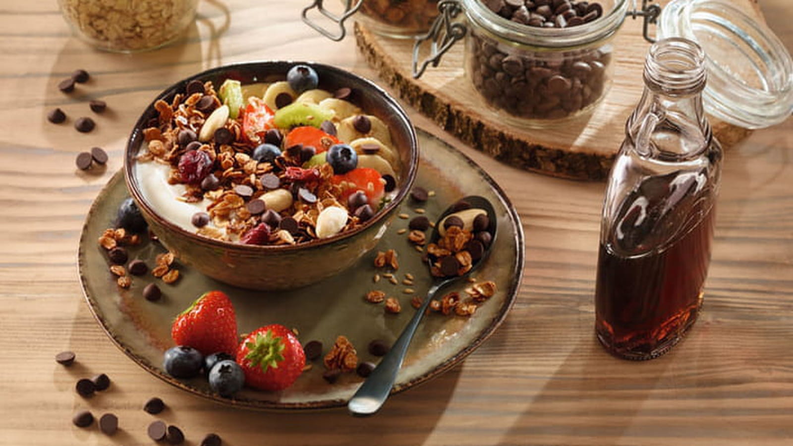 Granola aux fruits et pépites de chocolat noir