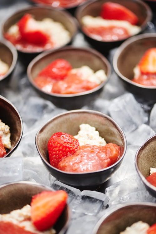 Quinoa façon riz au lait, compote fraises-rhubarbe