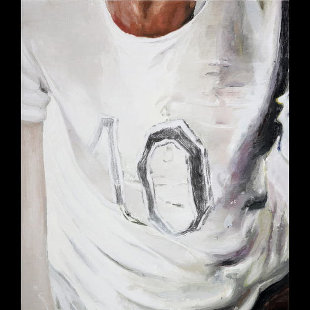 Huile et fusain sur toile Mireille Blanc