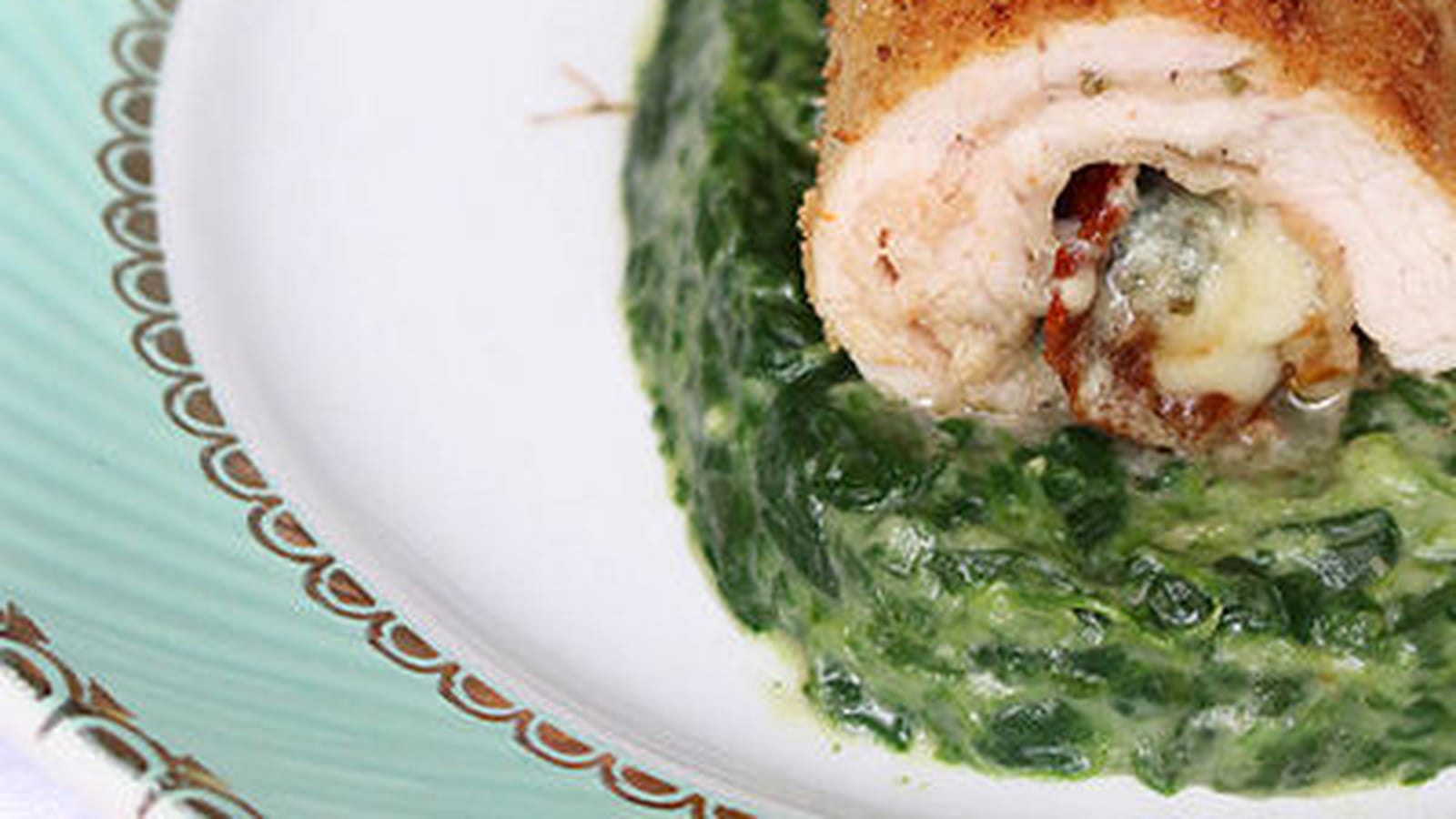 Cordon bleu roquefort tomates séchées, épinards à la ricotta