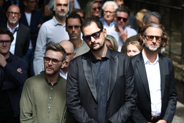 Eric Antoine et Jeanfi Janssens suivent le cort&egrave;ge aux obs&egrave;ques de Fran&ccedil;oise Coquet