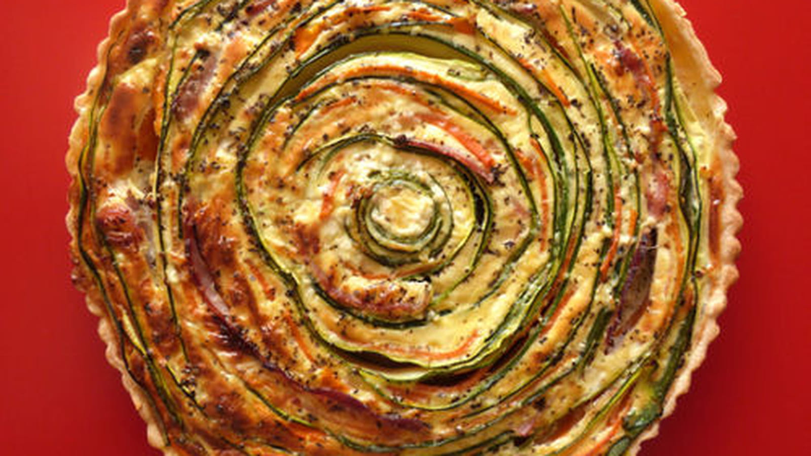 Tarte spirale courgettes, carottes, jambon et St Môret