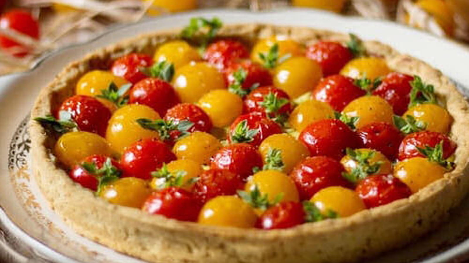 Tarte estivale aux tomates cerises