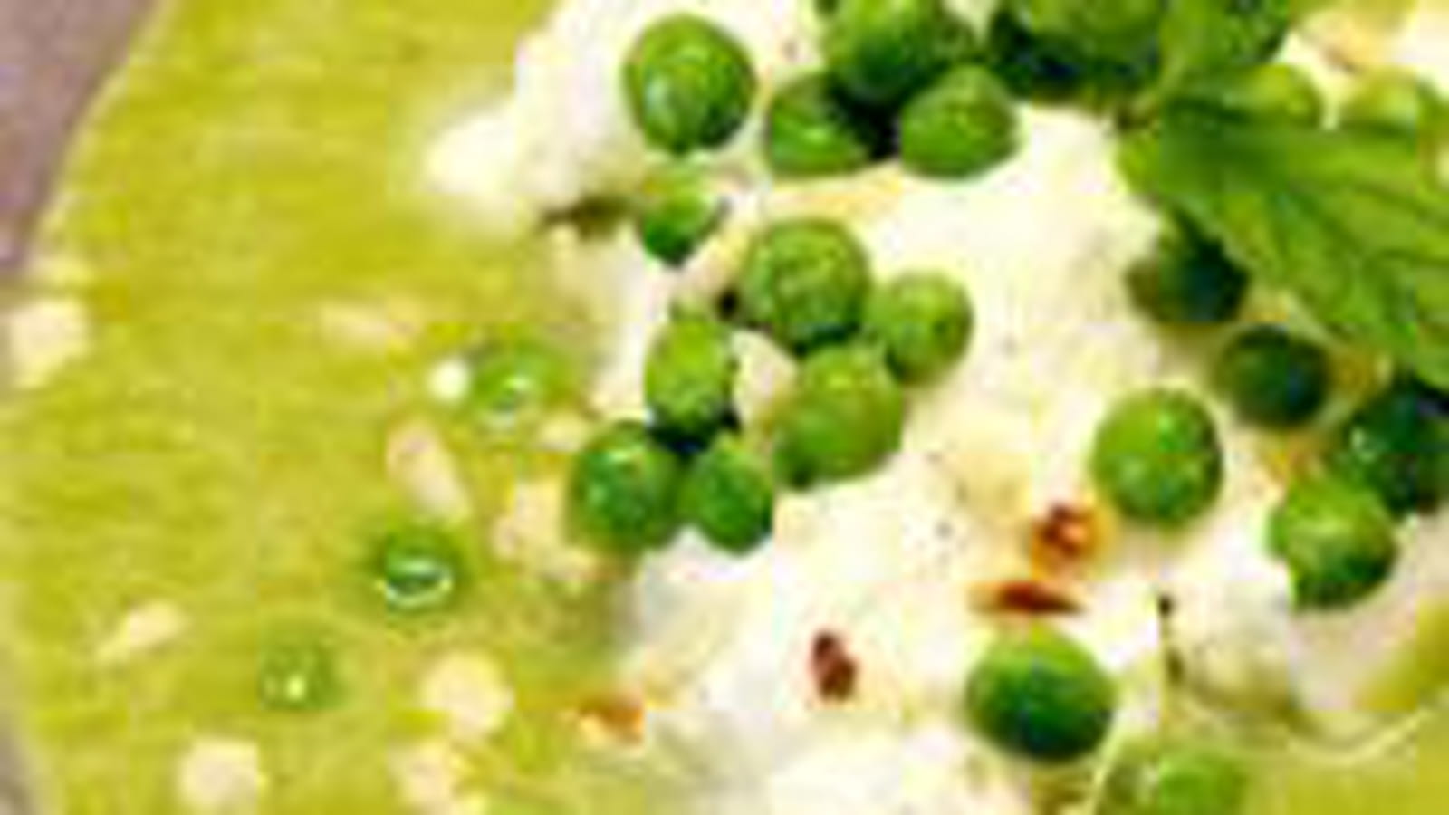 Potage  petits pois et menthe