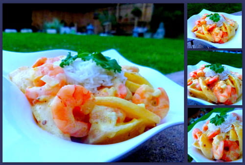 Curry de crevettes, mangue et lait de coco