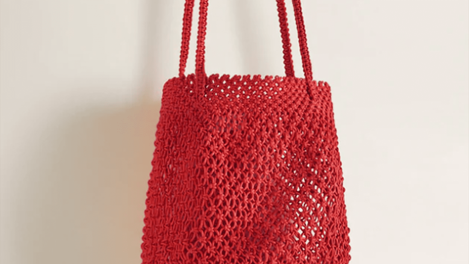 Sac en crochet rouge à bandoulière 