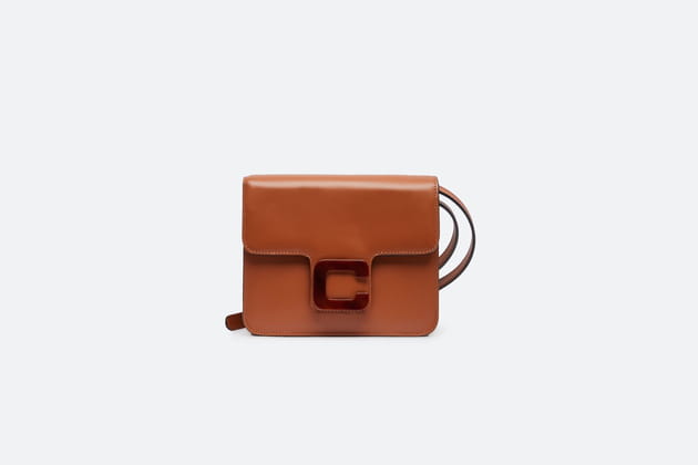 Sac &agrave; main en cuir camel de Carel