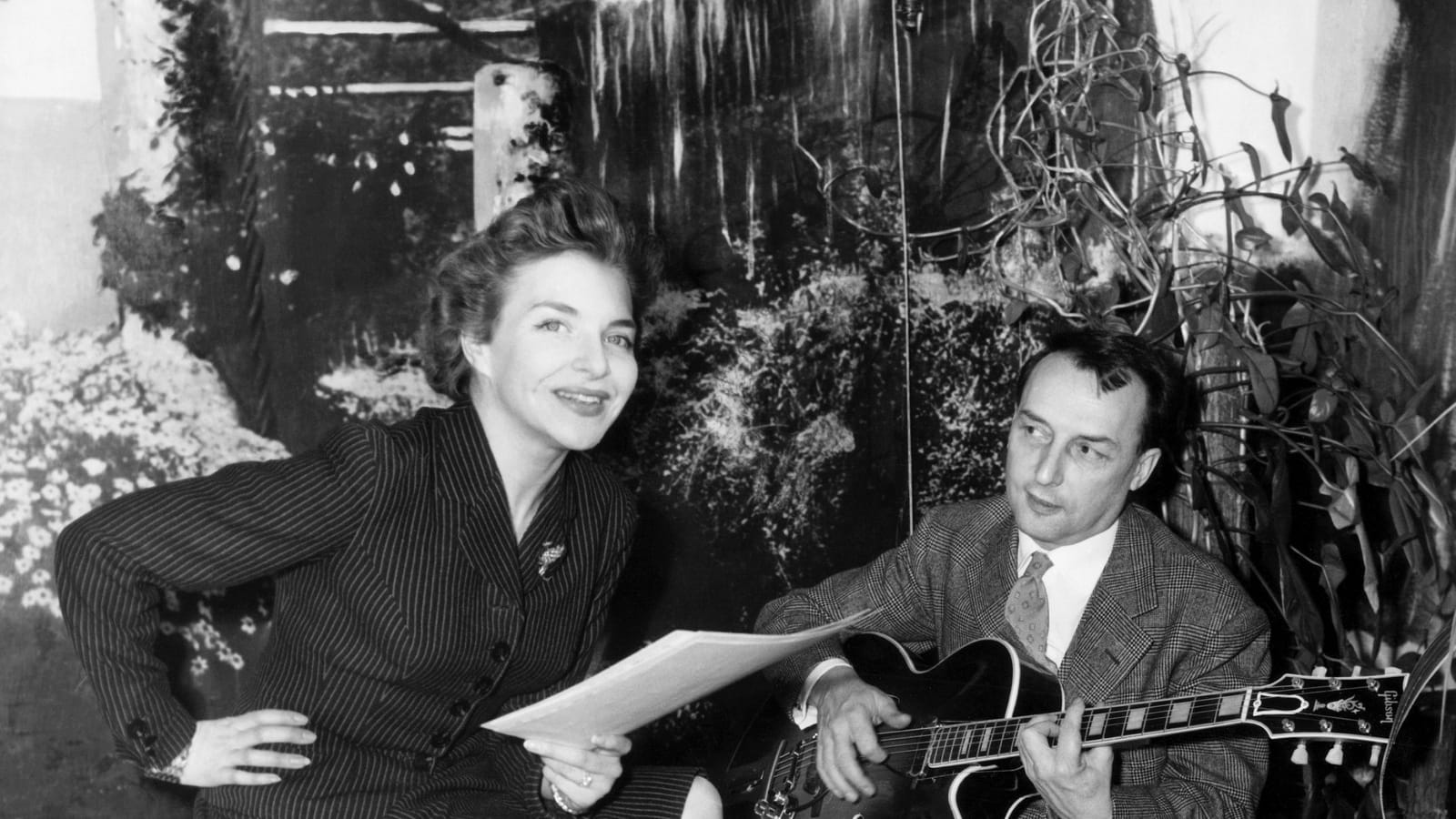 Line Renaud et son mari Loulou Gasté en 1955