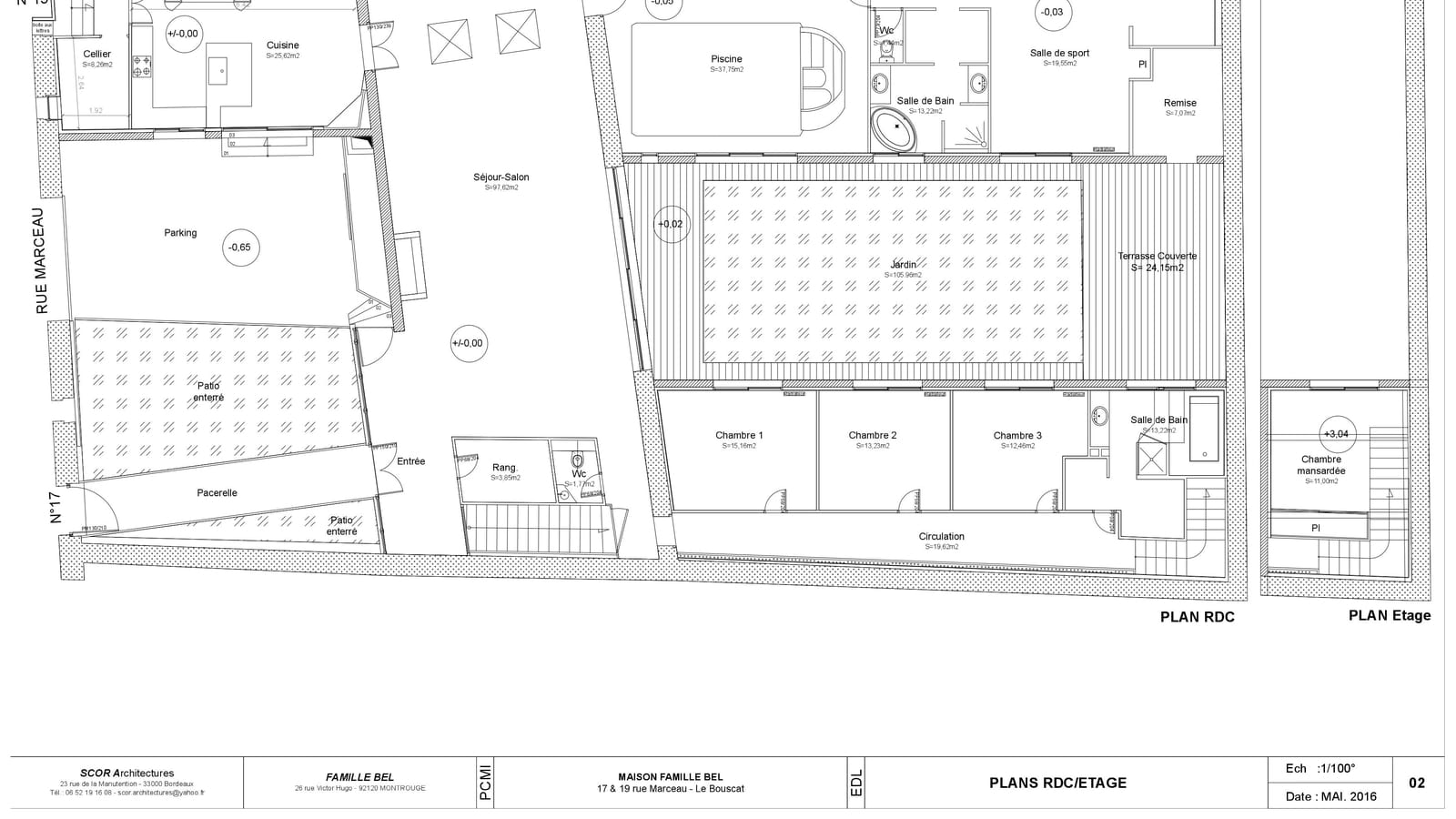 Plan rez-de-chaussée avant 