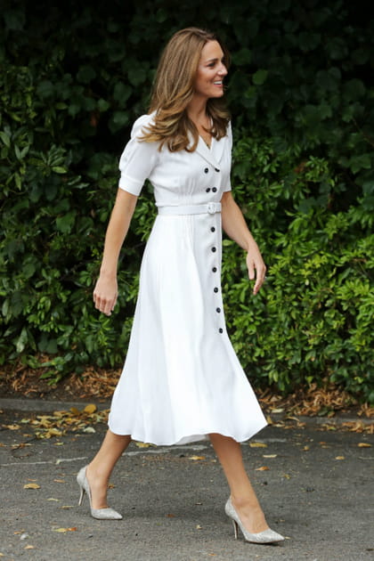 Kate Middleton en robe blanche