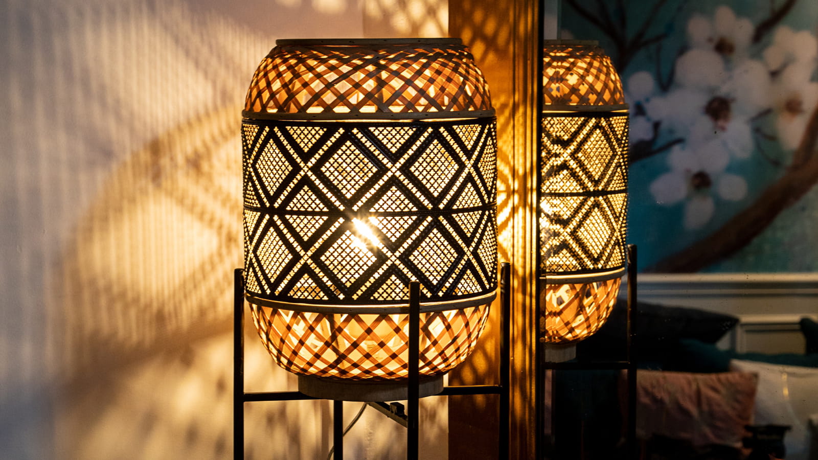  Une lampe sur pied en bambou 