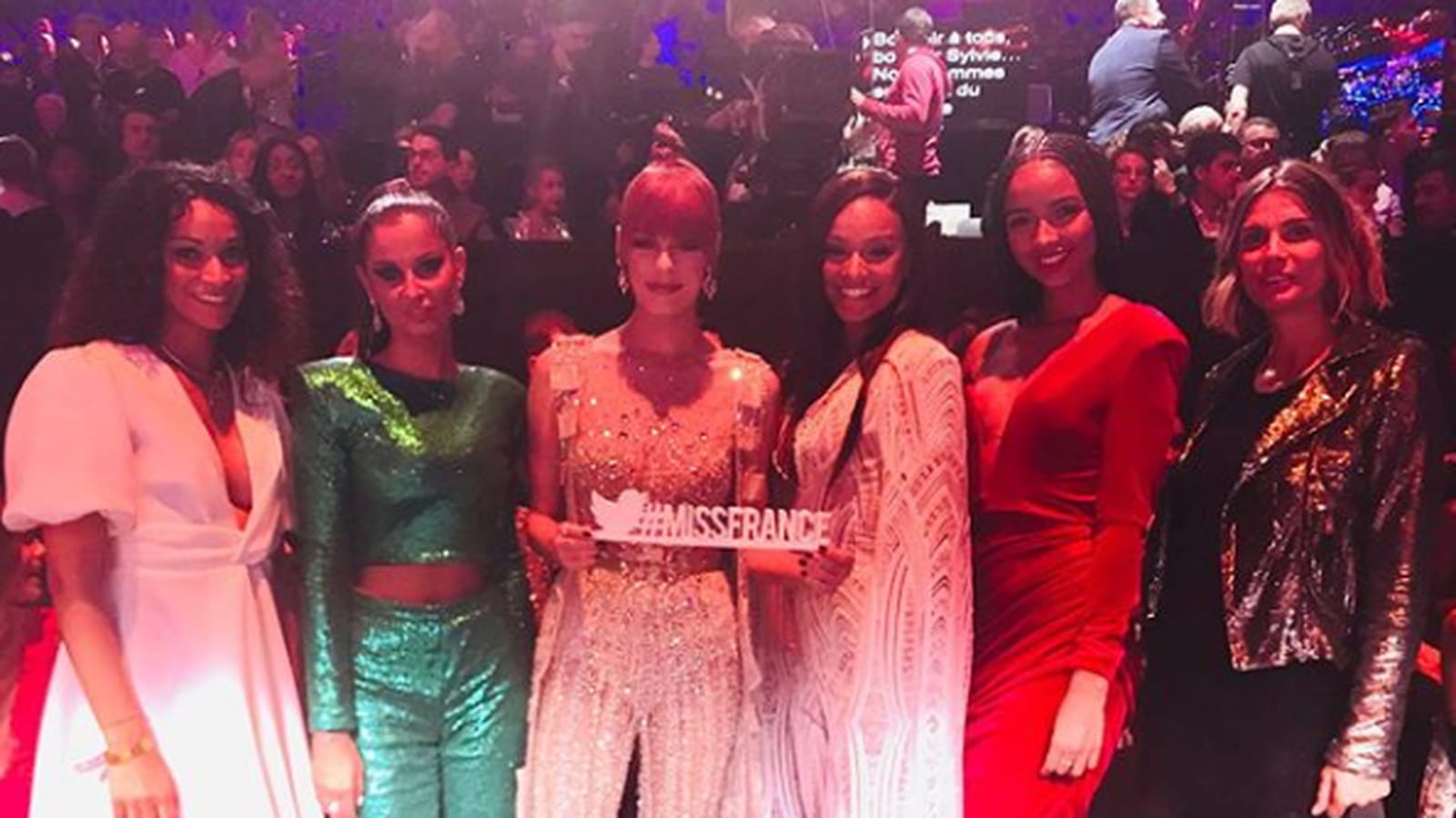 Cindy Fabre, Malika Ménard, Maeva Coucke, Alicia Aylies, Flora Coquerel et Mélody Vilbert