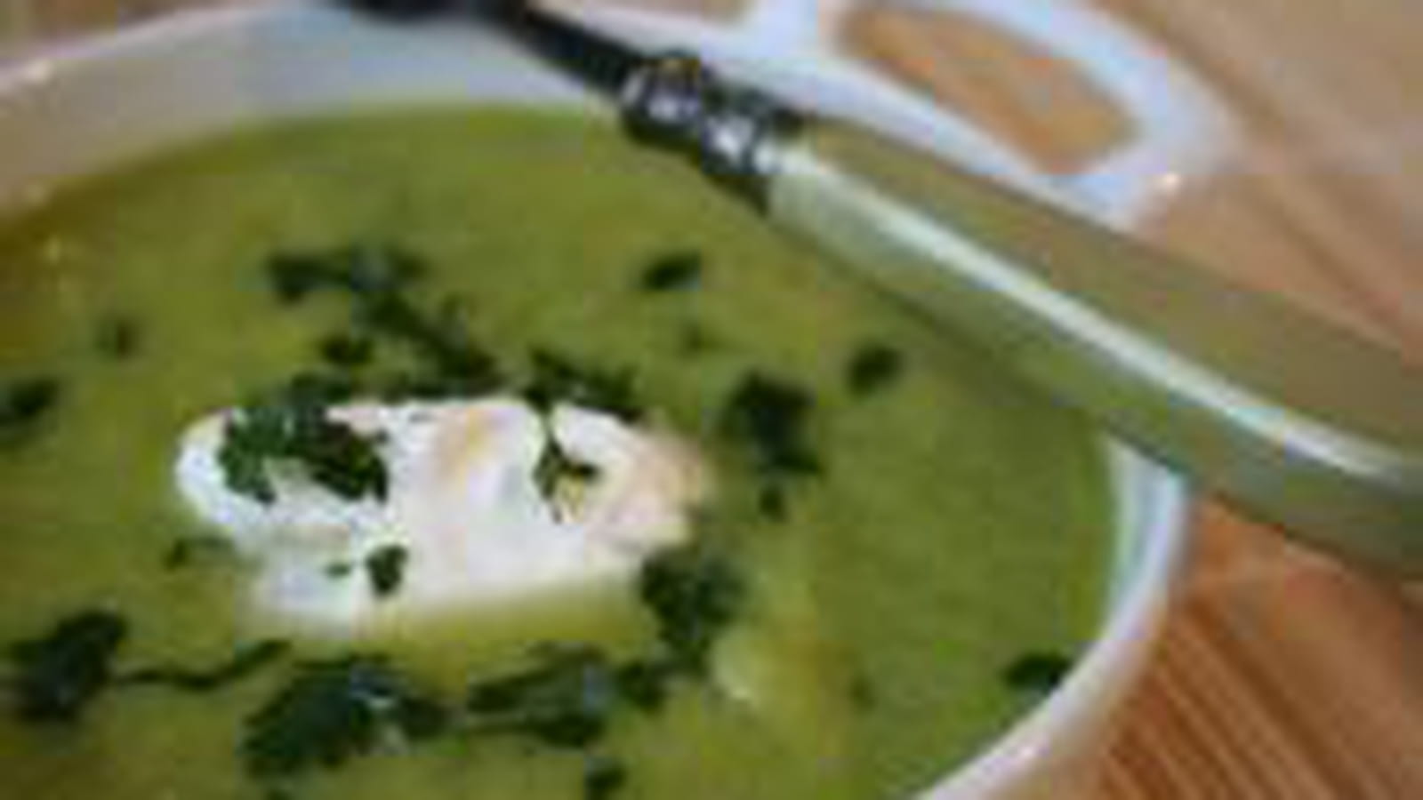 Soupe petit pois poireau menthe