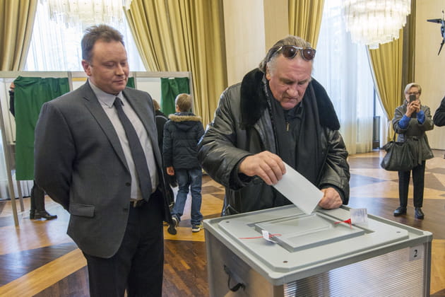 Gerard Depardieu vote aux élections présidentielles russes en 2018