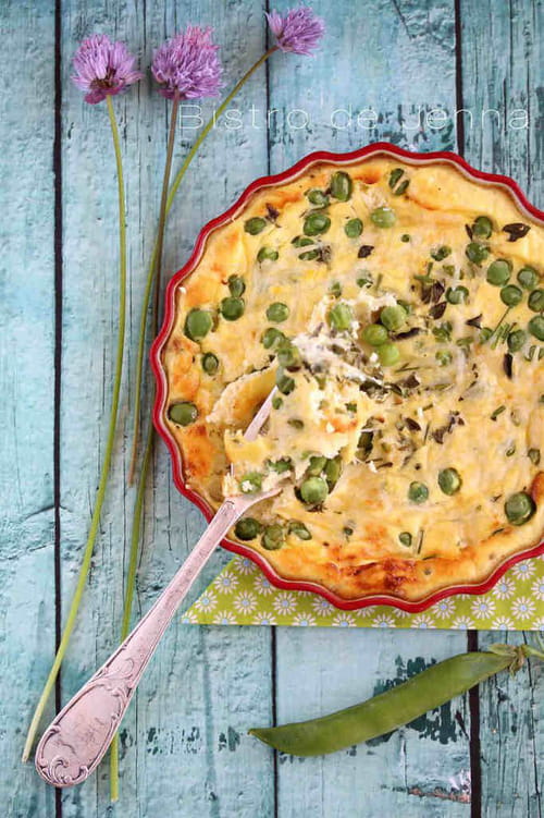 Clafoutis aux petits pois frais