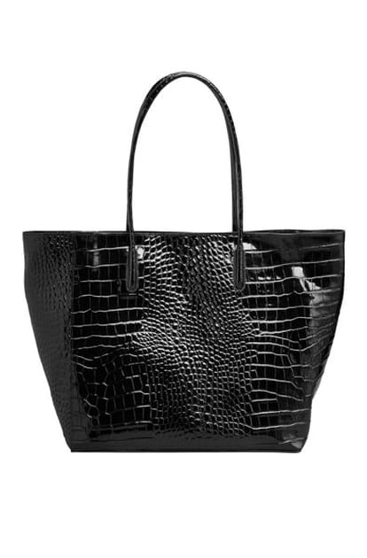 Cabas en cuir emboss&eacute; fa&ccedil;on croco