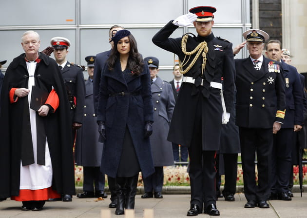 Meghan Markle et le prince Harry c&eacute;l&egrave;bre le Champ du souvenir &agrave; Londres, 7&nbsp;novembre 2019.