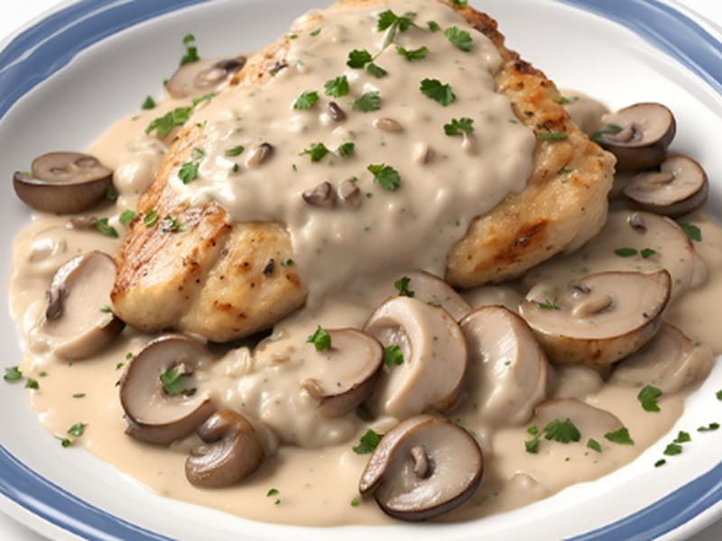 Recette de Poulet à la crème et aux champignons