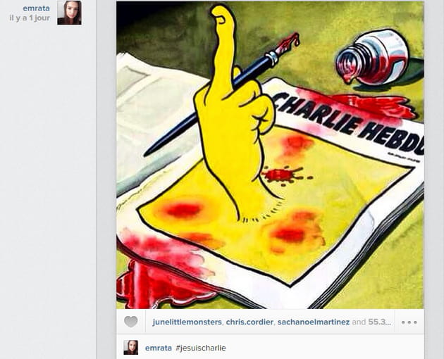 Emily Ratajkowski soutient Charlie Hebdo