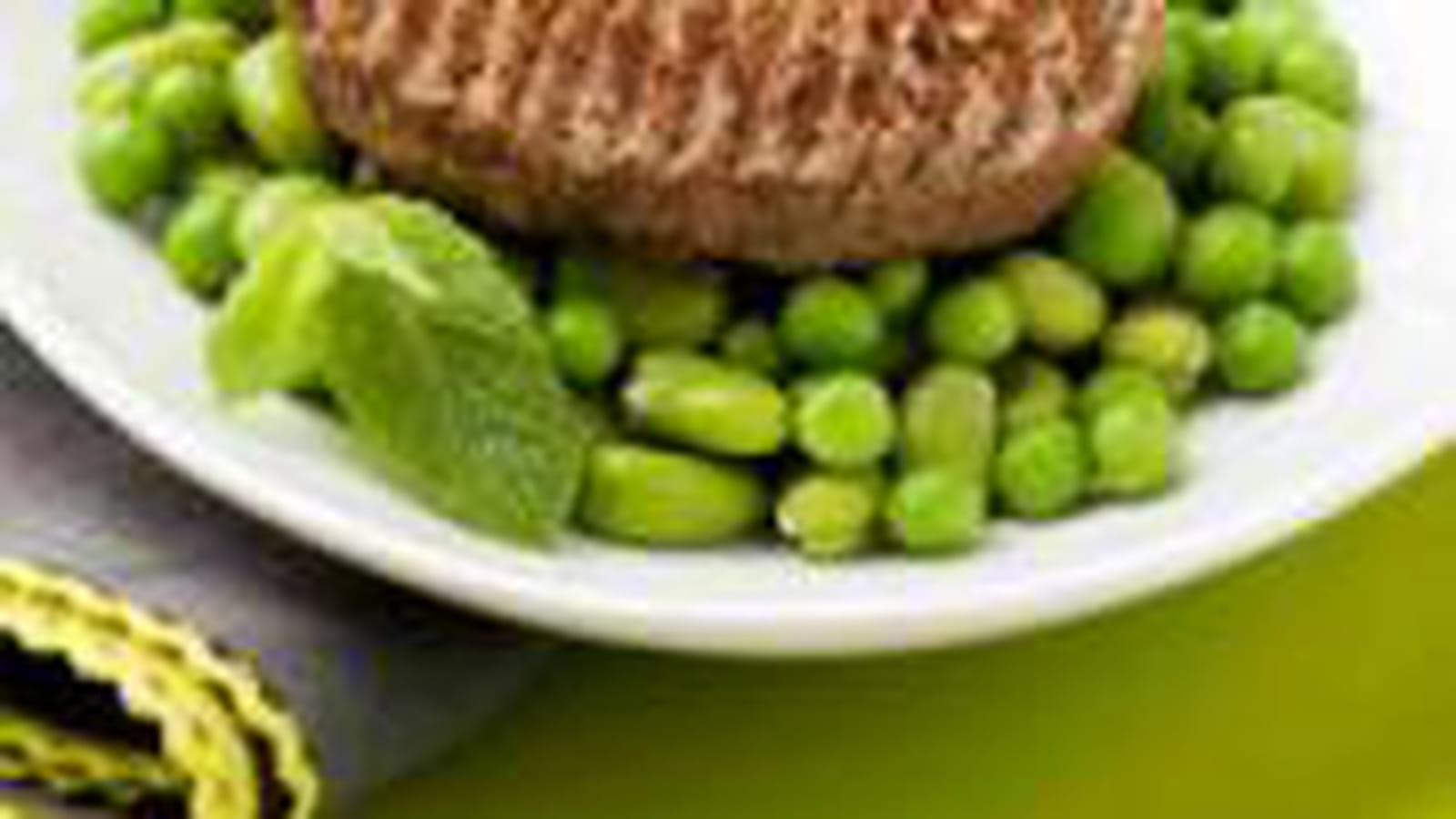 Steak haché, petits pois