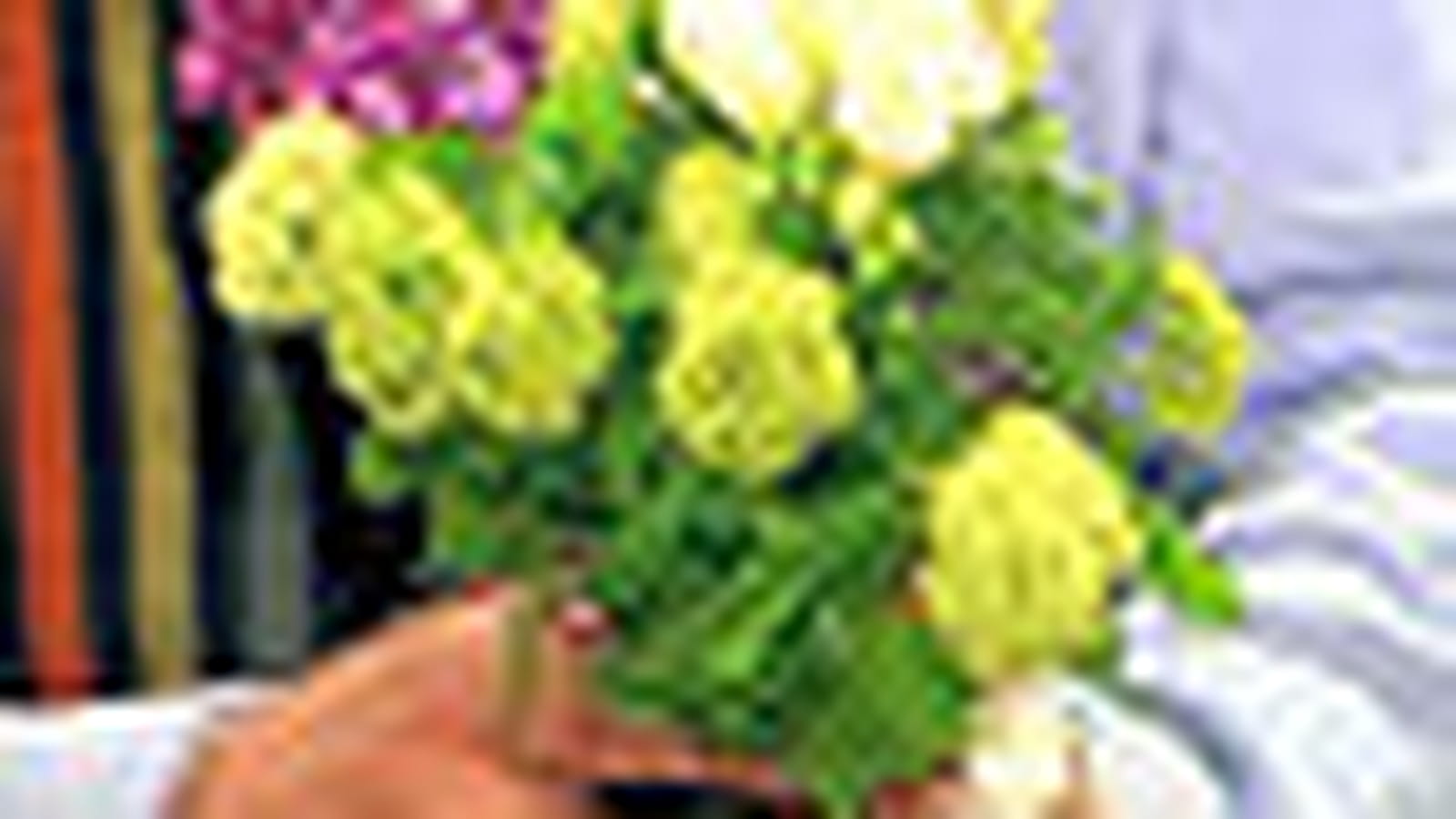 Freesias et les viburnum