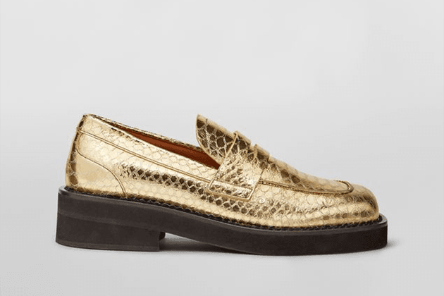 Mocassins dor&eacute;s de Marni