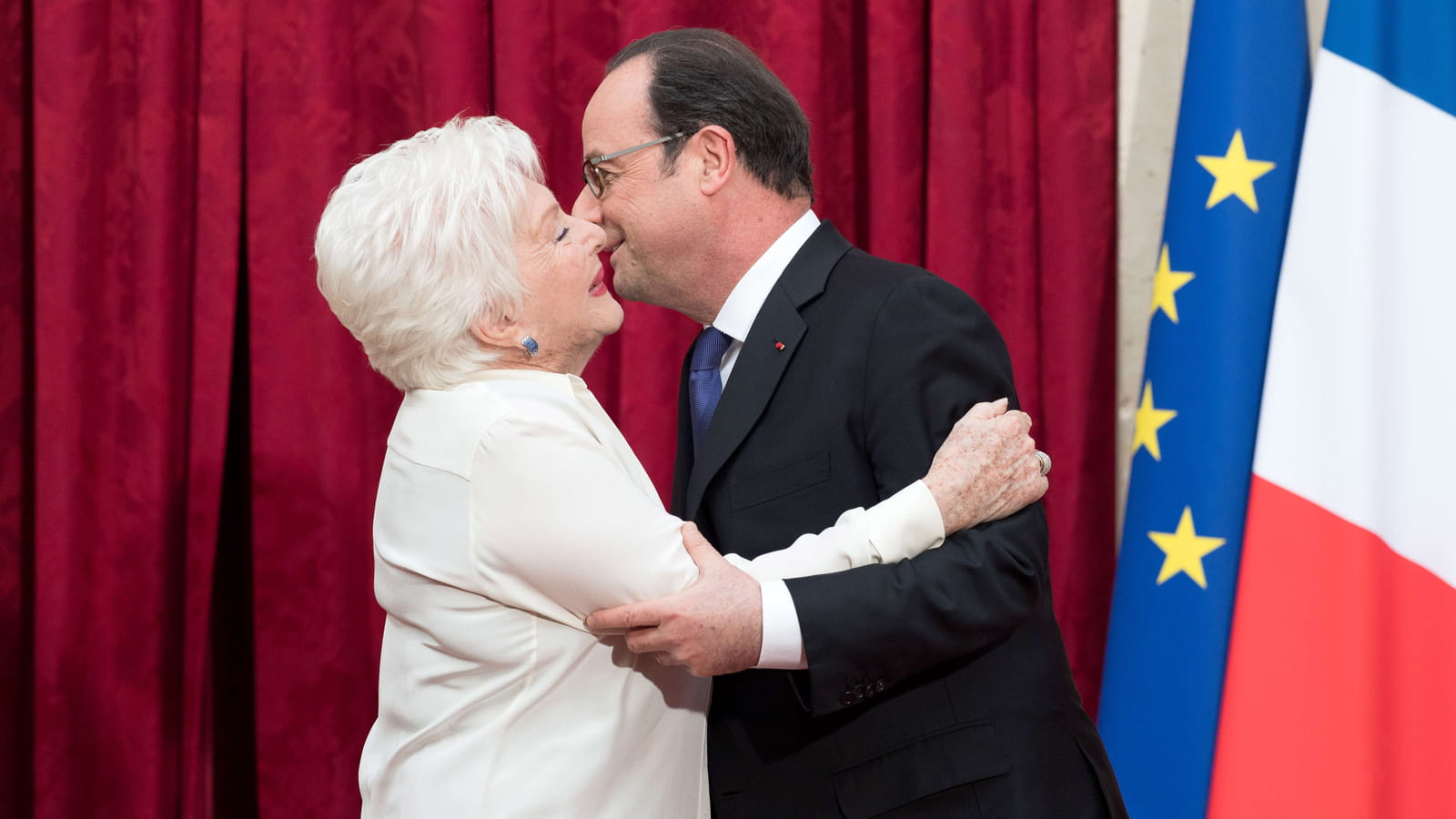 Line Renaud et François Hollande