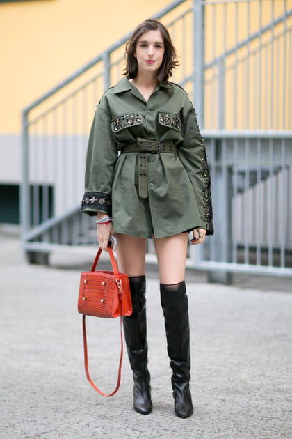 Street style &agrave; Milan : la saharienne-robe