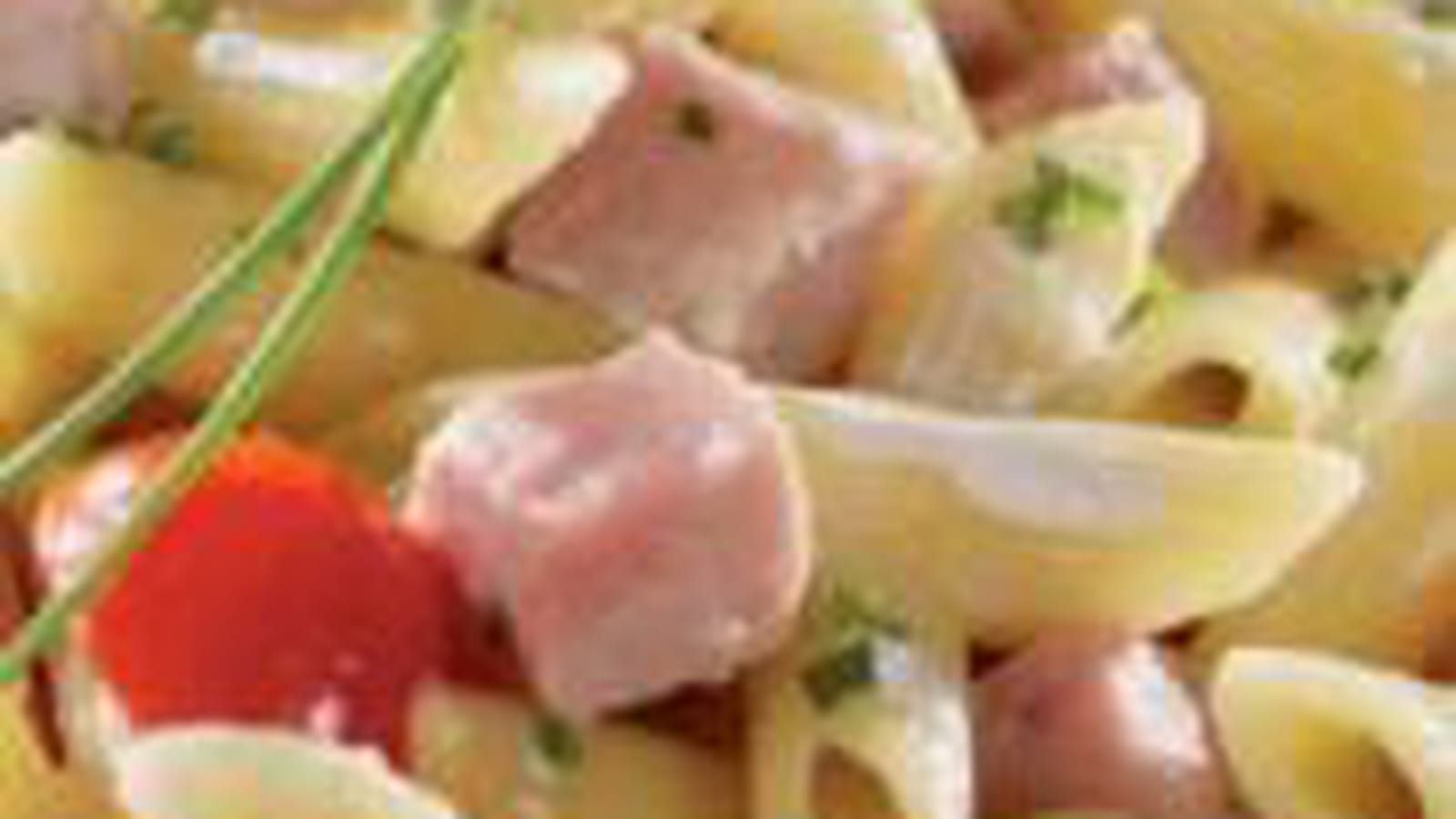 Penne rigate au rôti de porc et tomates cerise