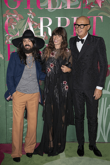 Alessandro Michele, Lou Doillon et Marco Bizzarri au Green Carpet Fashion Awards