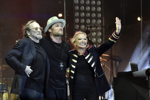 Stephen Stills, Christopher Stills et Véronique Sanson en 2018 aux Francofolies