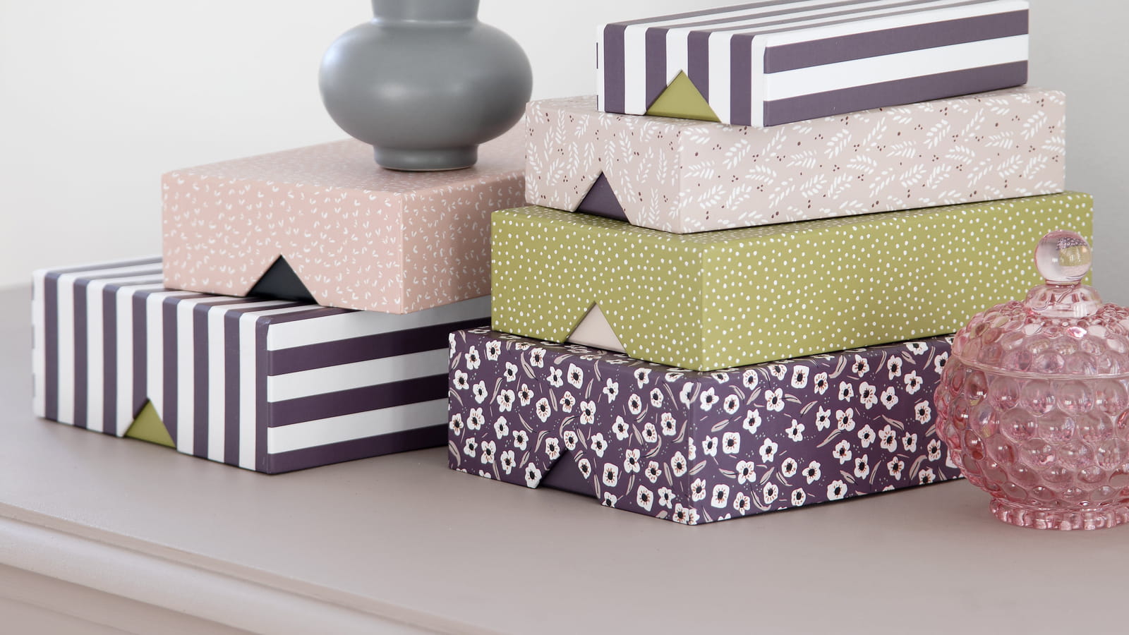 Boîtes de rangement en papier carton Sostrene Grene 