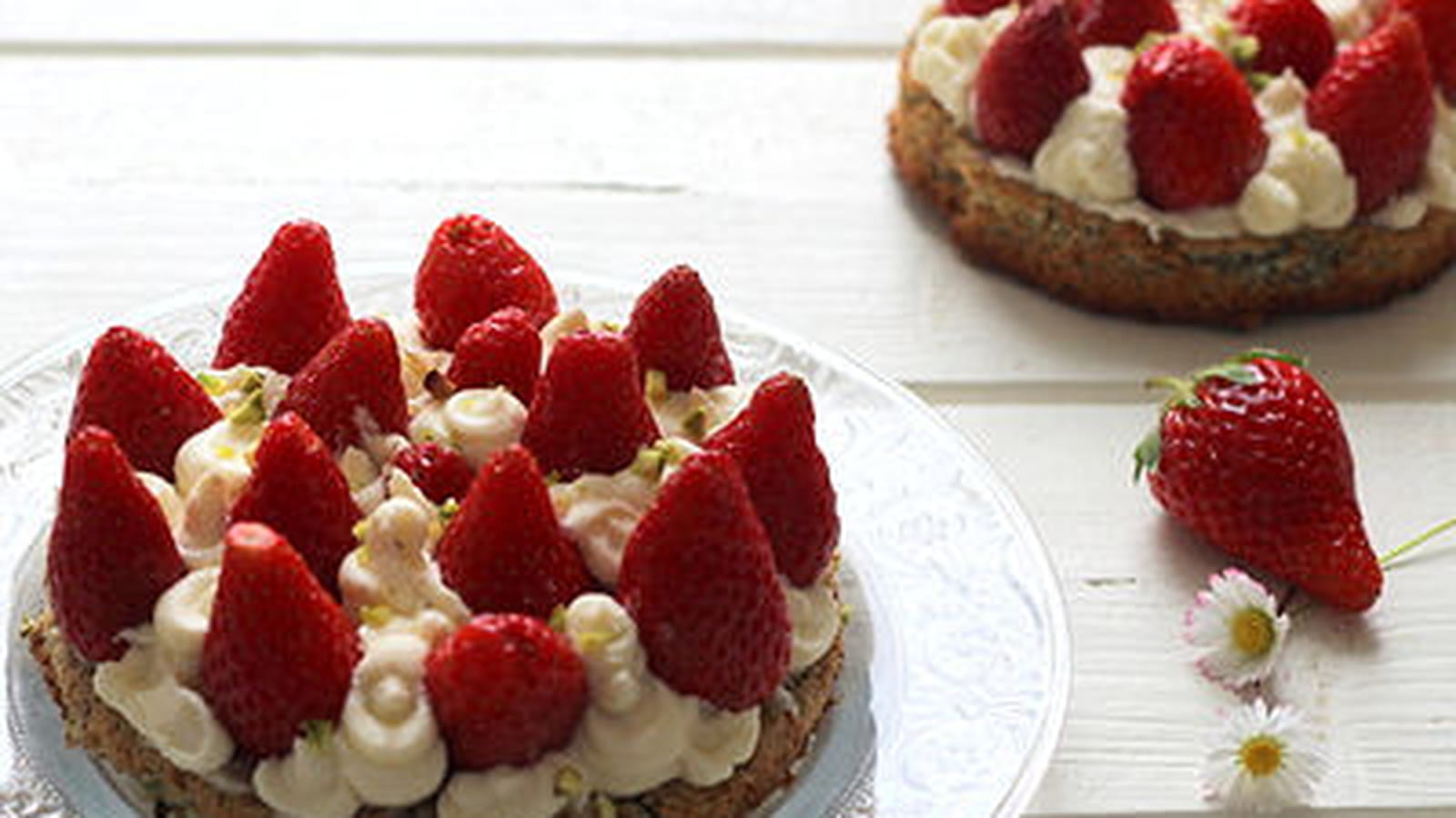 Tartelettes fraise, pistache et mascarpone