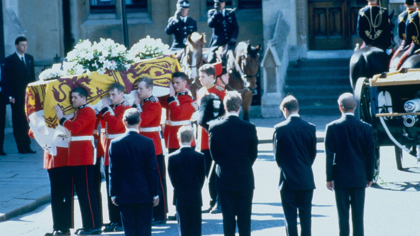  Prince Philip, Prince Harry, Earl Spencer, Prince William et Prince Charles