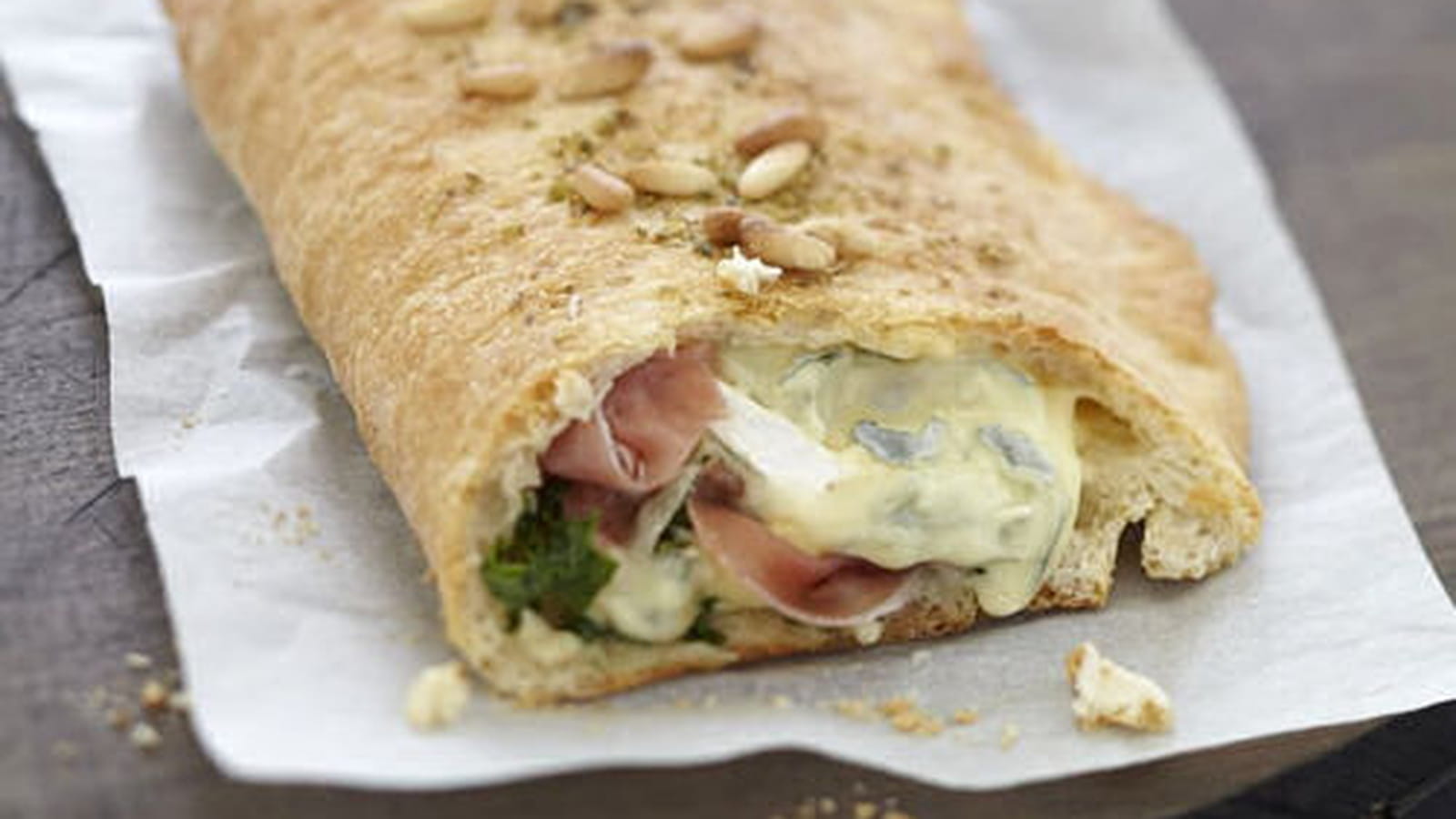 Focaccia au Bresse Bleu et jambon de Parme