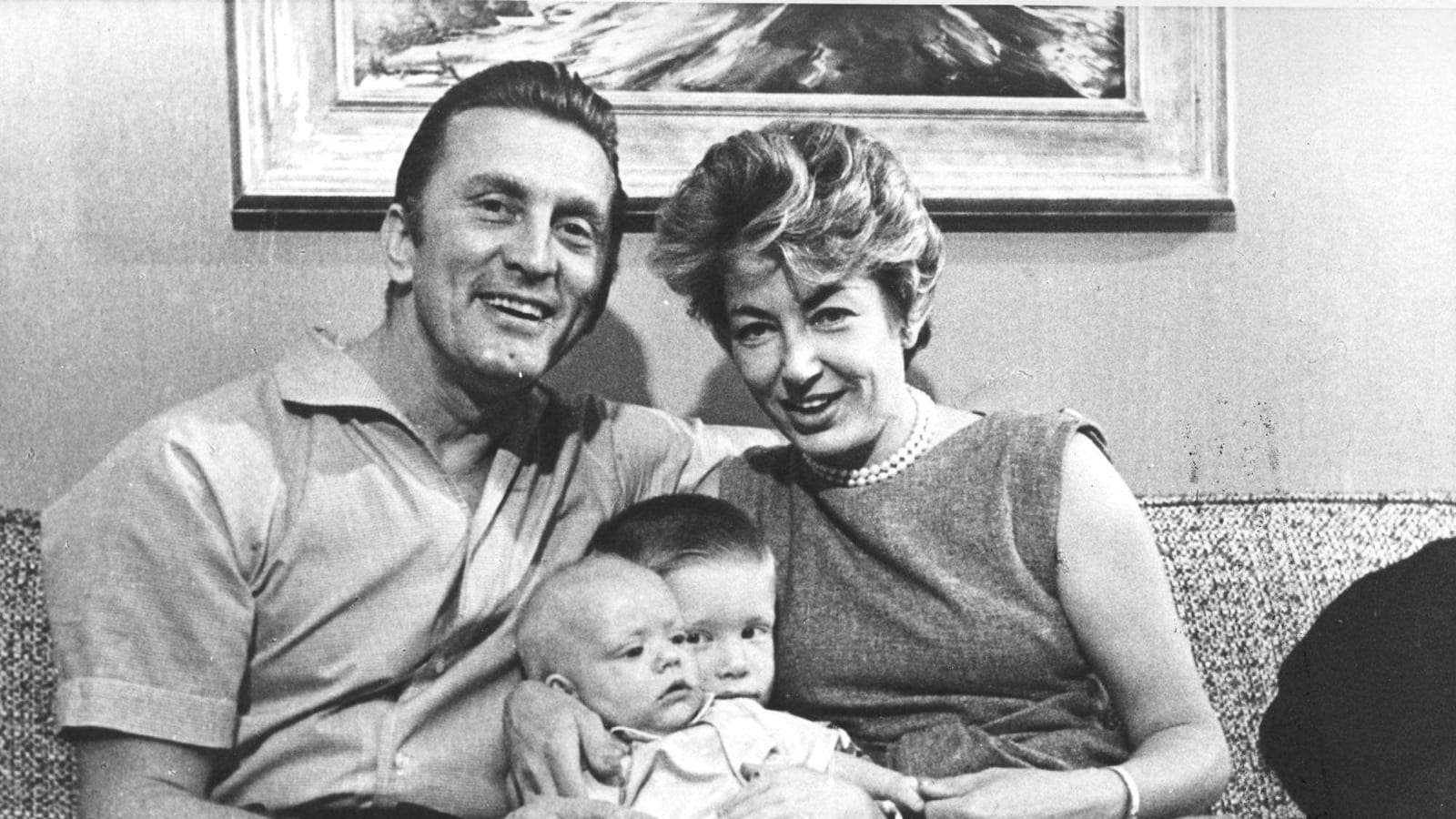 Kirk Douglas, Eric Douglas, Peter Douglas et Anne Buydens