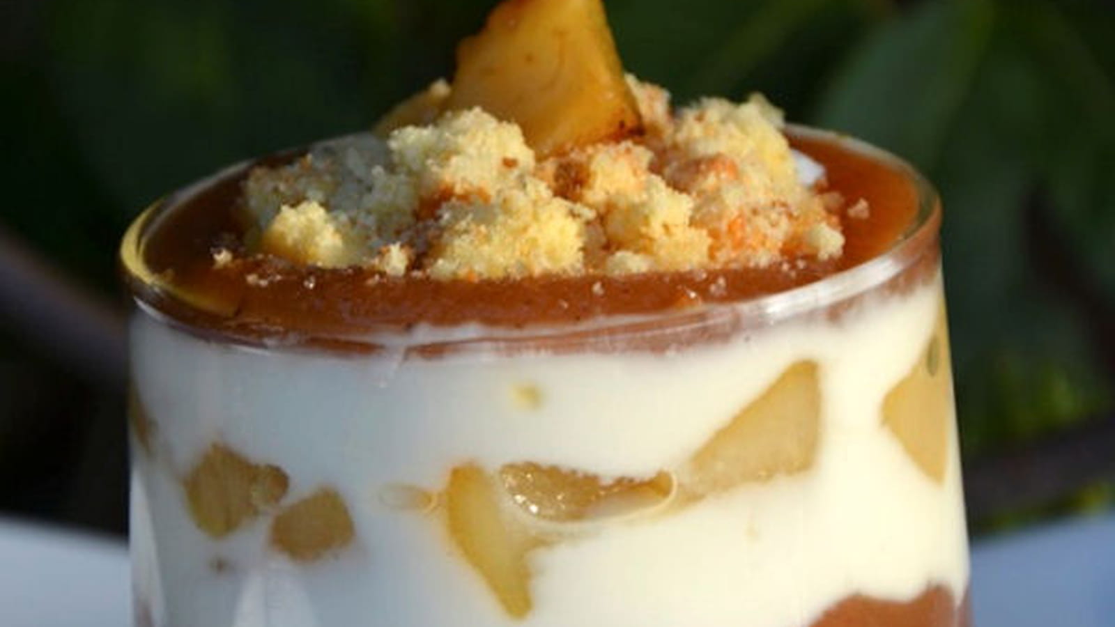 Verrines poires et crème de marrons