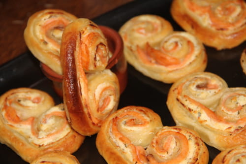 Palmiers au saumon fumé et fromage frais