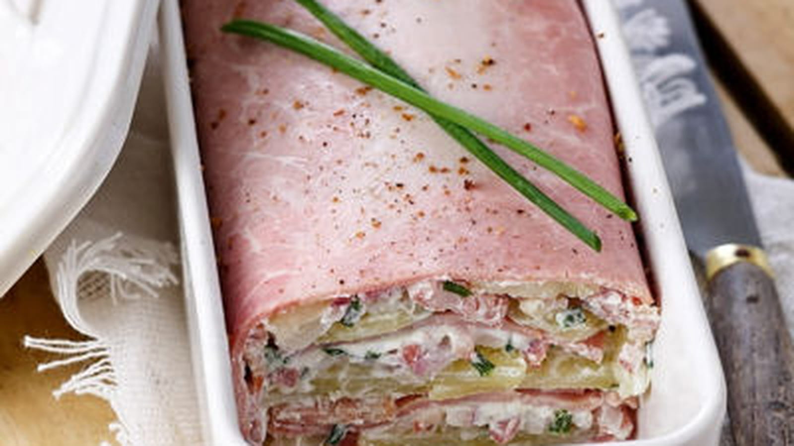 Terrine de jambon au chèvre et pomme de terre