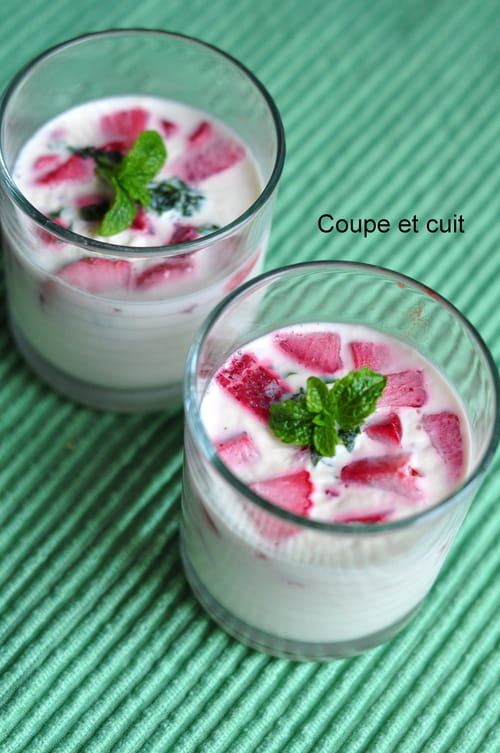 Panna cotta fraises menthe