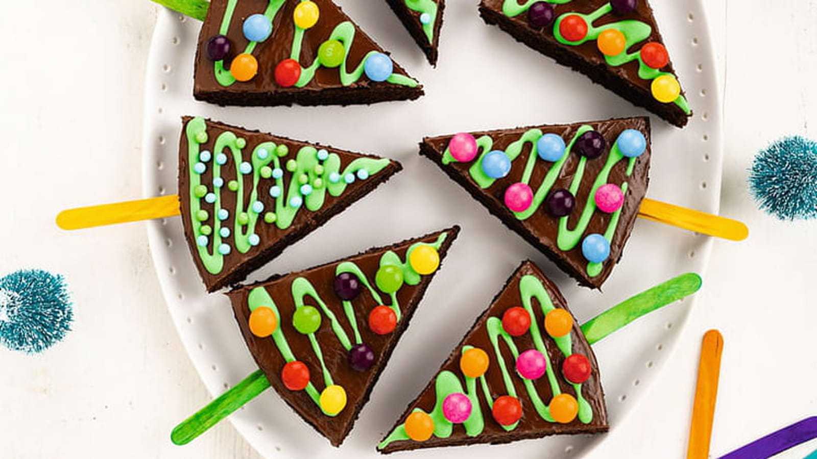 Sucettes sapins au chocolat