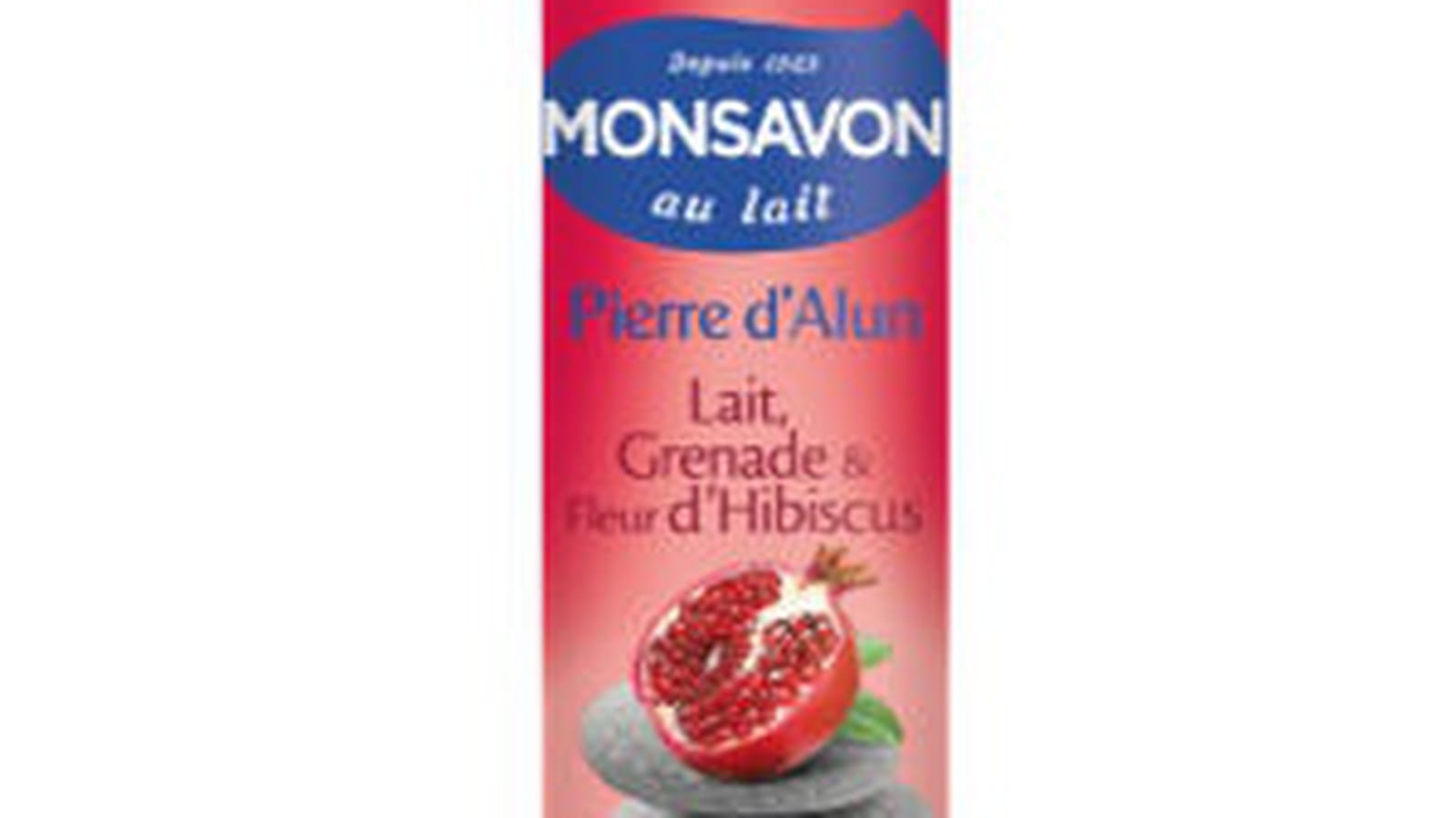Déodorant Pierre d'Alun au lait, grenade et fleur d'Hibiscus de Monsavon