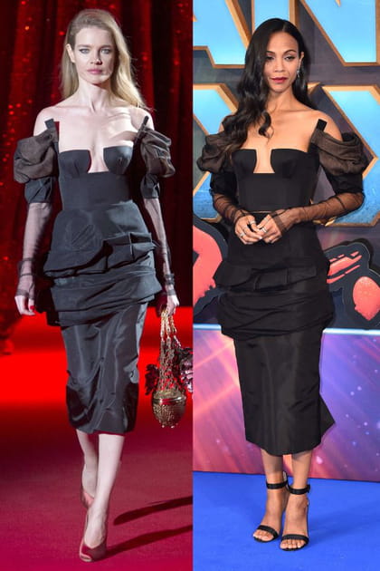 D&eacute;fil&eacute; Ulyana Sergeenko haute couture printemps-&eacute;t&eacute; 2017&nbsp;vs Zoe Saldana en 2017