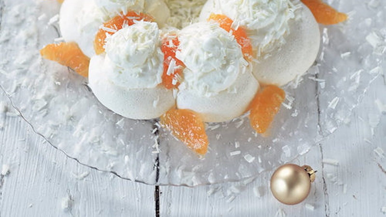 Pavlova de Noël à la clémentine