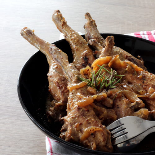 Gigolette de lapin moutarde, miel et romarin
