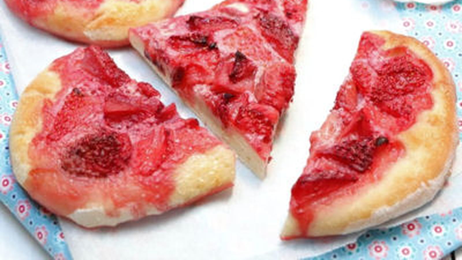 Focaccia sucrée aux fraises